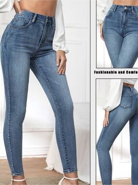 Lot of 3 pairs - Classic High-Waist Blue Skinny Jeans - Women